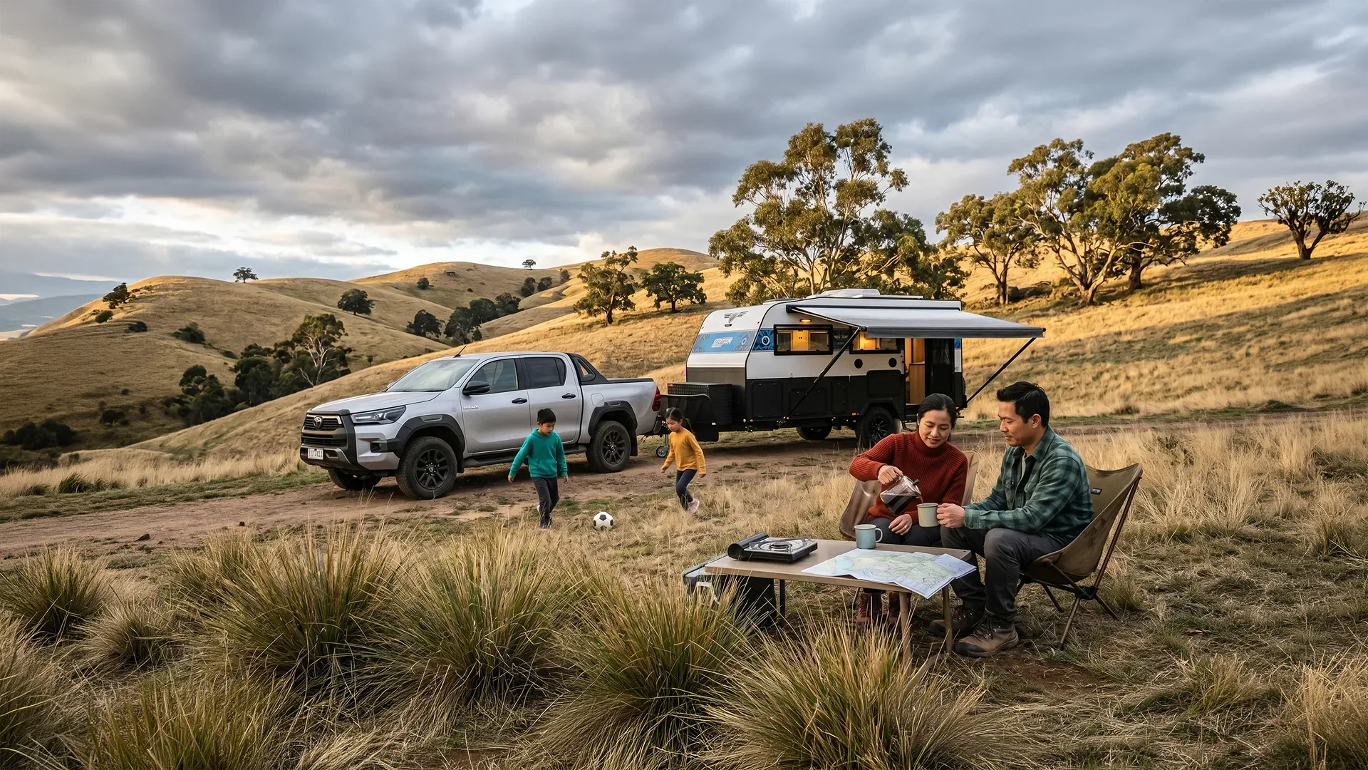 JB hybrid caravan on mixed terrain
